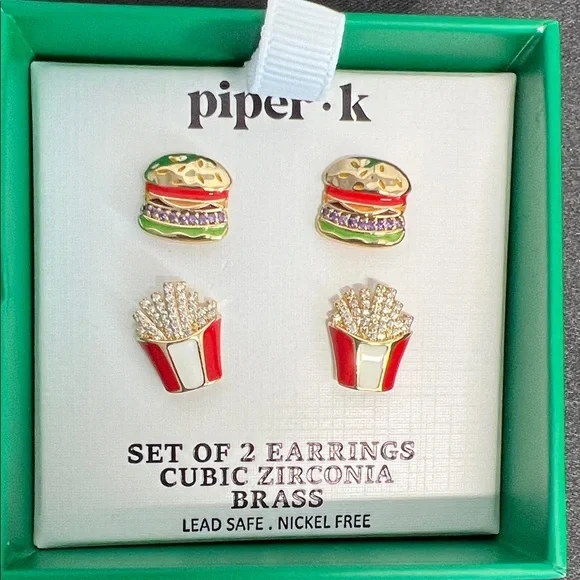 Piper K | Fun Food Earrings Set 🍔🍟 - Picture 3 of 5